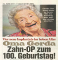 Oma Gerda Zahn-OP zum 100. Geburtstag!